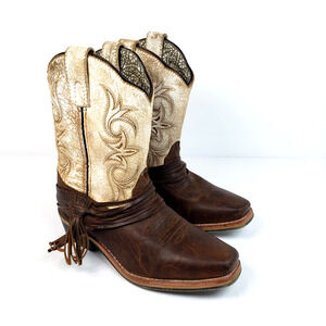 Dan Post Lil Myra Youth Girls Size 2.5Y Brown Leather Western Cowboy Boots